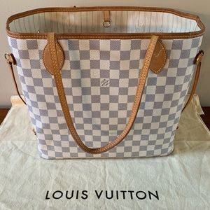 Authentic Louis Vuitton Neverfull MM Damier Azur